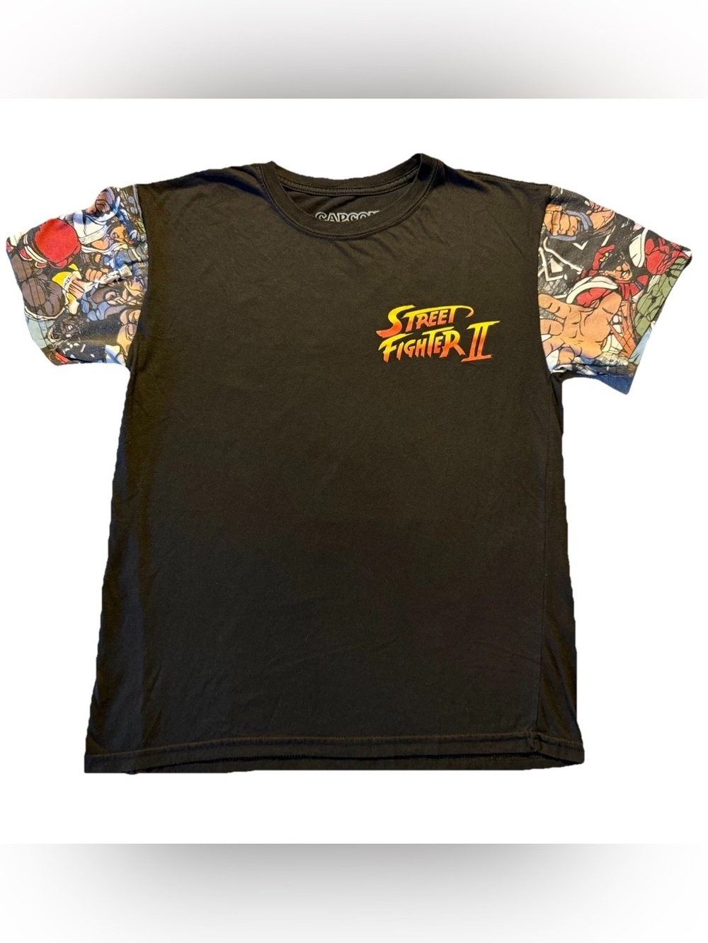 Capcom Street Fighter II Medium T-Shirt Men’s Black Graphic Tee Video Game